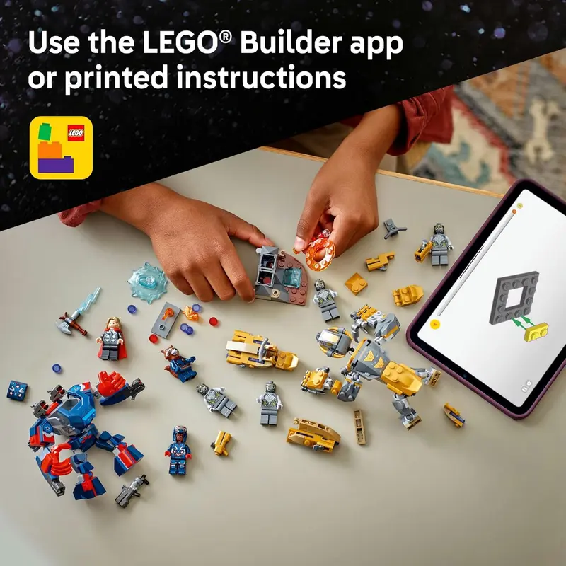 לגו גיבורי על תור נגד צ’יטאורי מתוך “הנוקמים: סוף המשחק 76322 - Lego