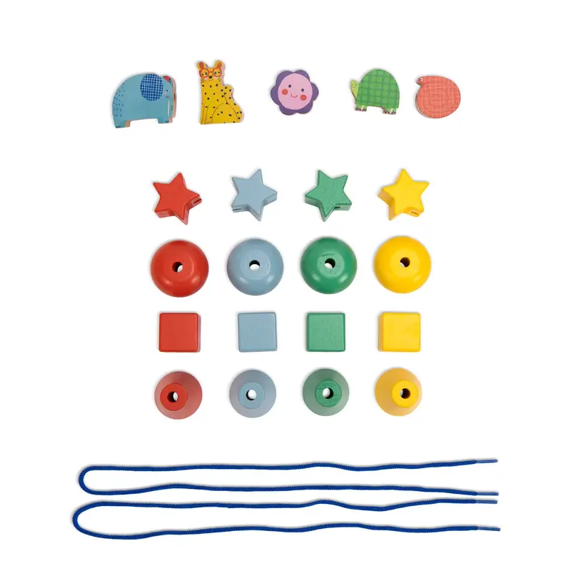 חרוזי עץ להשחלה - Moulin Roty