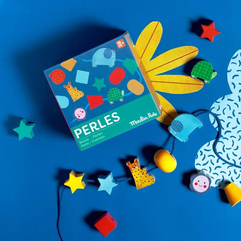 חרוזי עץ להשחלה - Moulin Roty