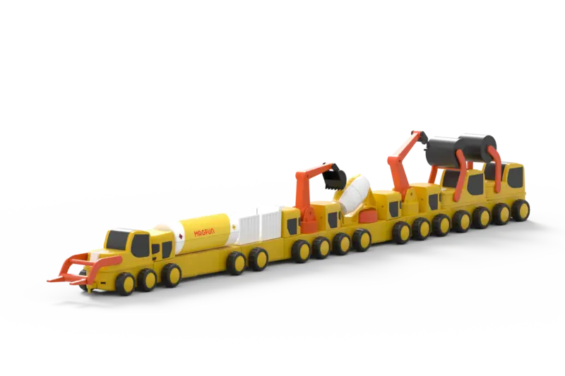 משאיות עבודה מגנטיות מודולאריות – ערכת 52 חלקים – Magnetix Trucks