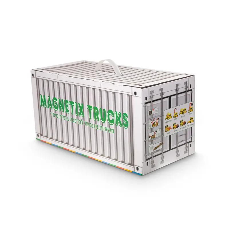 משאיות עבודה מגנטיות מודולאריות – ערכת 52 חלקים – Magnetix Trucks