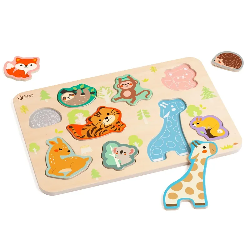 פאזל 9 חיות יער מעץ – Foxmind Classic