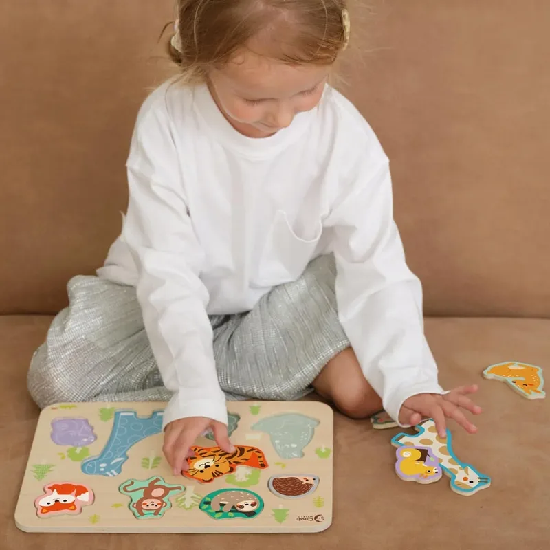 פאזל 9 חיות יער מעץ – Foxmind Classic