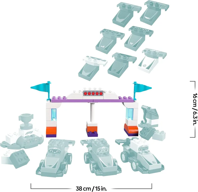 לגו דופלו מכוניות מרוץ ונהגים של צוות פורמולה 1 10445 - Lego
