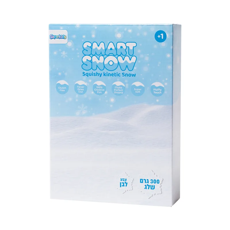 בצק שלג סנסורי אריזת 300 גרם – צבע לבן - Superkids