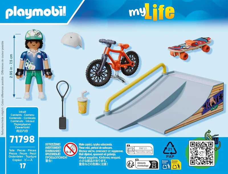 פליימוביל סקייטבורד עם רמפה 71798 - Playmobil