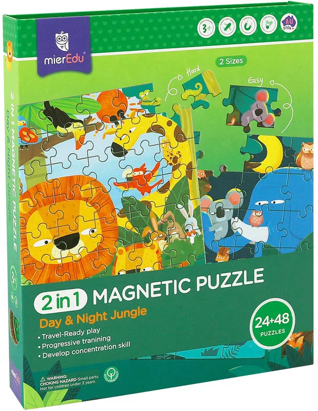 שני פאזלים מגנטים ברמות שונות במארז - גונגל - MierEdu