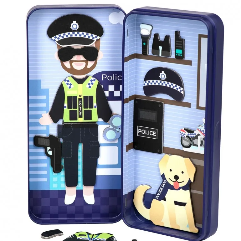 פאזל מגנטי 30 חלקים במארז מתכת - שוטר - MierEdu