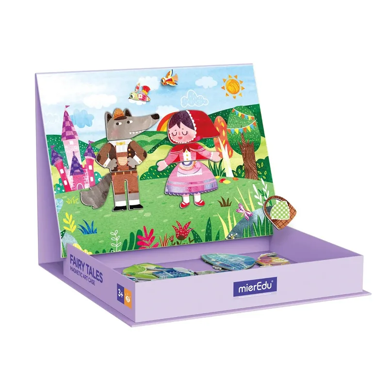פאזל מגנטי עם כרטיסיות במארז מהודר - סיפורי אגדות - MierEdu