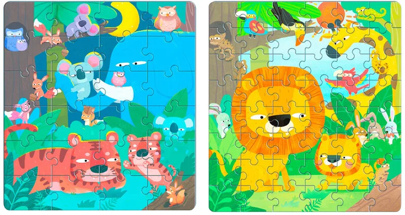 שני פאזלים מגנטים ברמות שונות במארז - גונגל - MierEdu