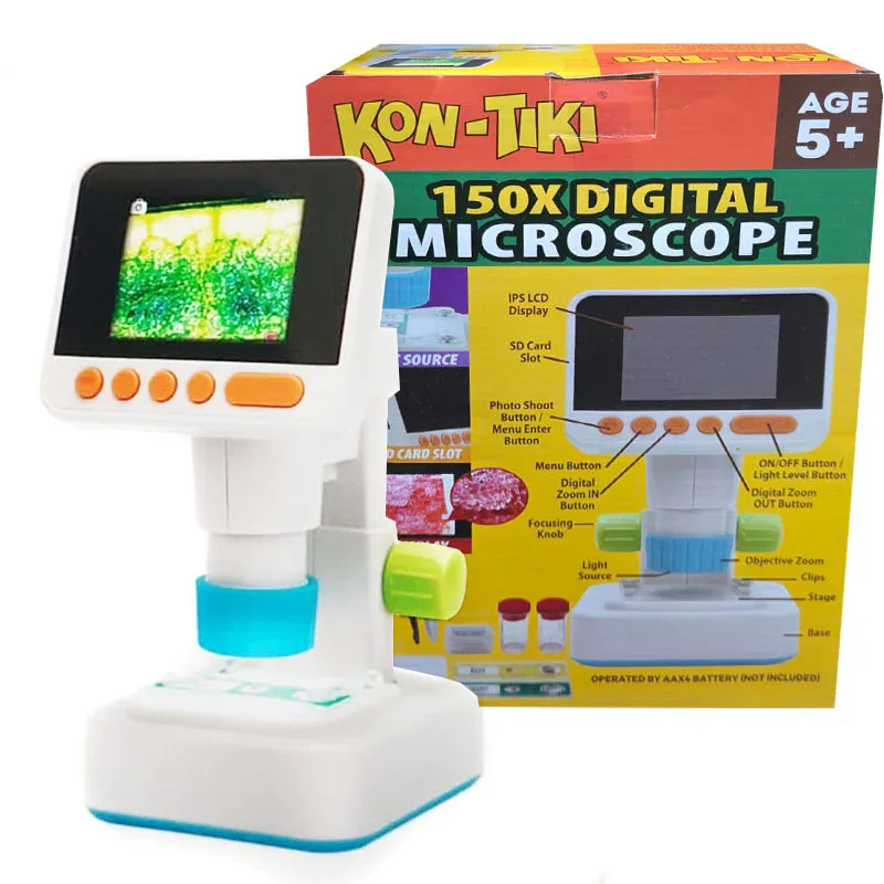 מיקרוסקופ דיגיטאלי עם מסך LCD מגדיל פי 150 - Kon Tiki