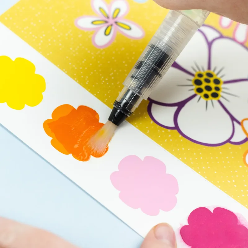 סט צביעה צבעי מים פרפרים ופרחים - Tiger Tribe