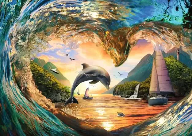 פאזל 1000 חלקים - ספלאש בשקיעה - Ravensburger