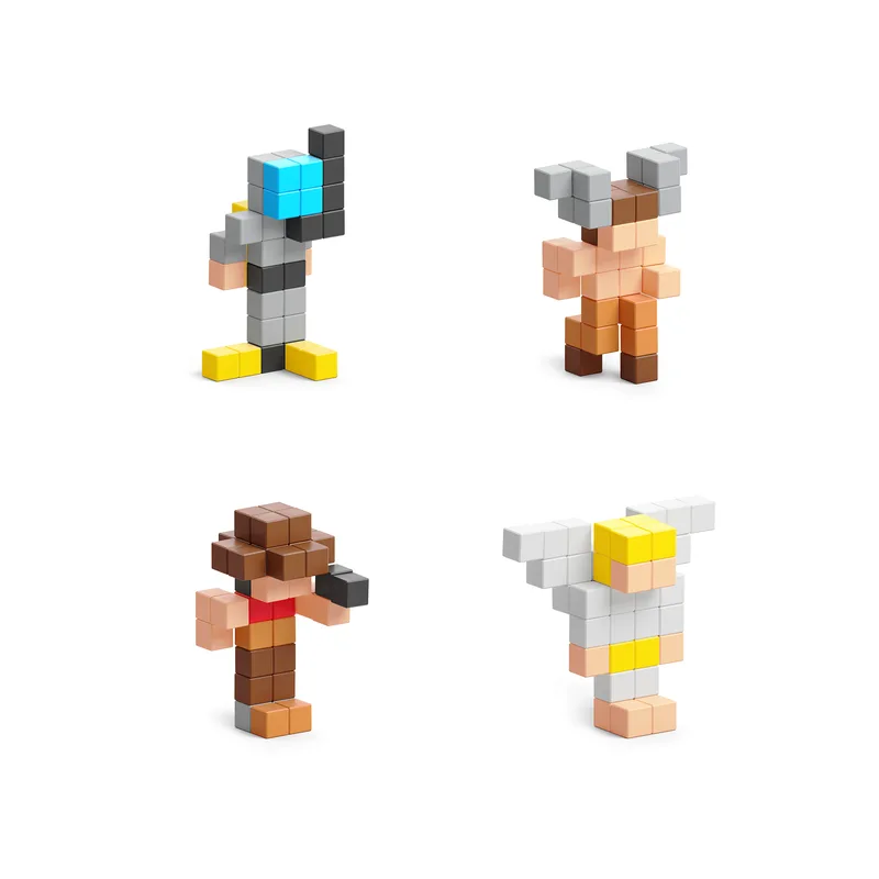 פיקסיו קוביות מגנטיות - מארז הפתעה - דמויות קטנות 2 - PIXIO