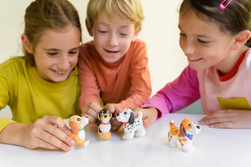 יצירה בגבס תלת מימד גורי כלבים - 4M