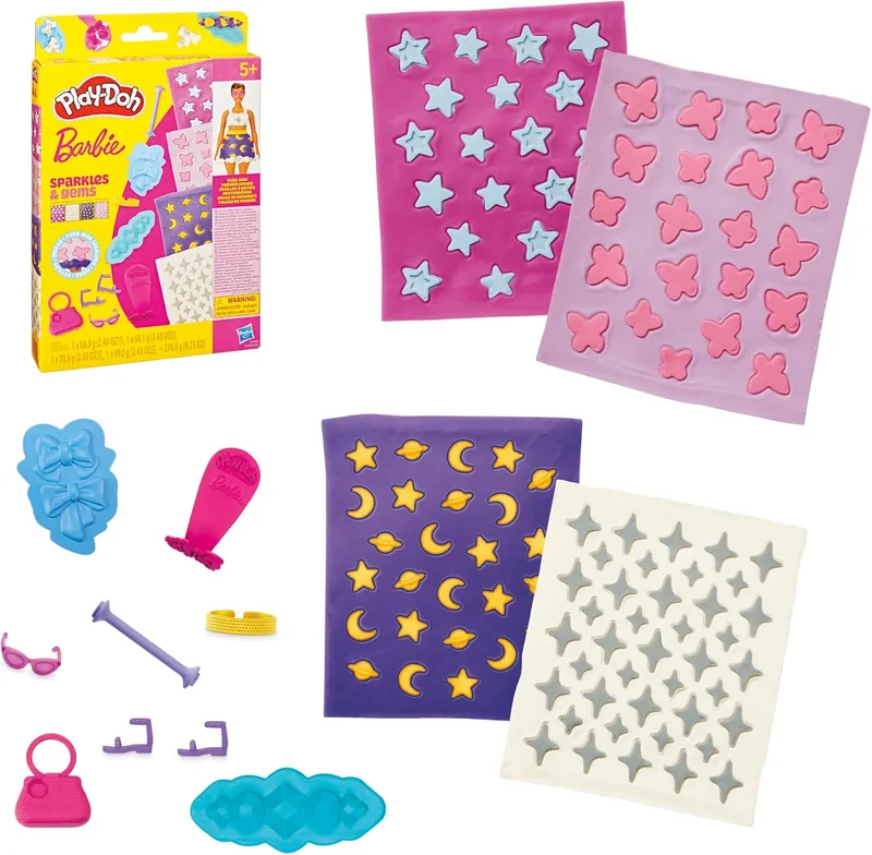 פליידו אביזרים לבובת ברבי נצנצים ואבני חן - Play-Doh