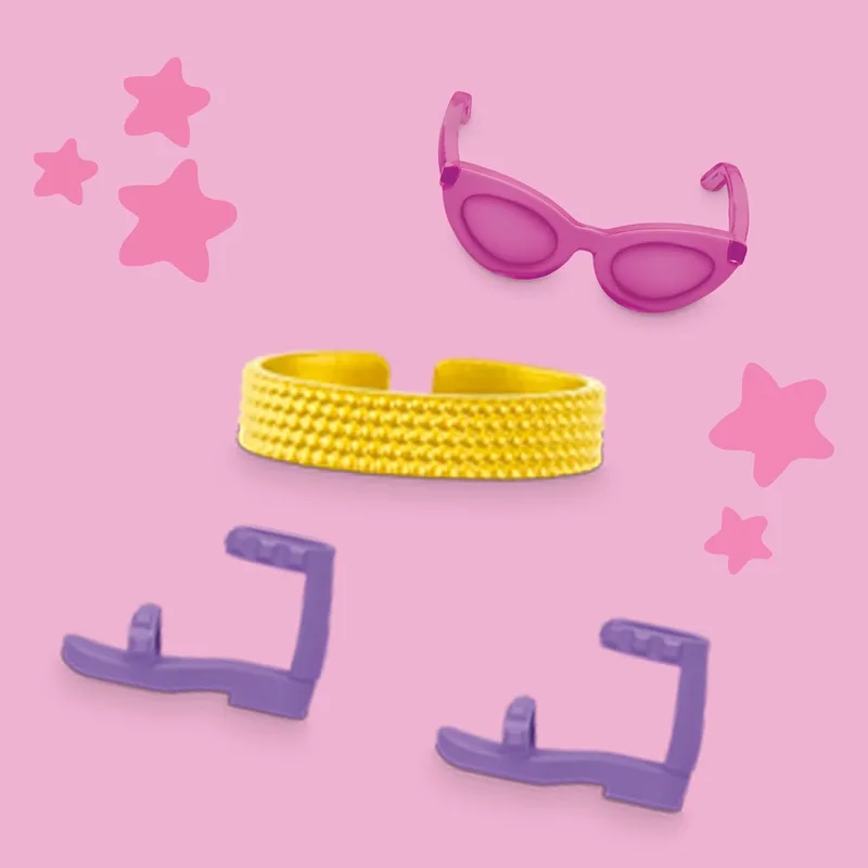 פליידו אביזרים לבובת ברבי נצנצים ואבני חן - Play-Doh