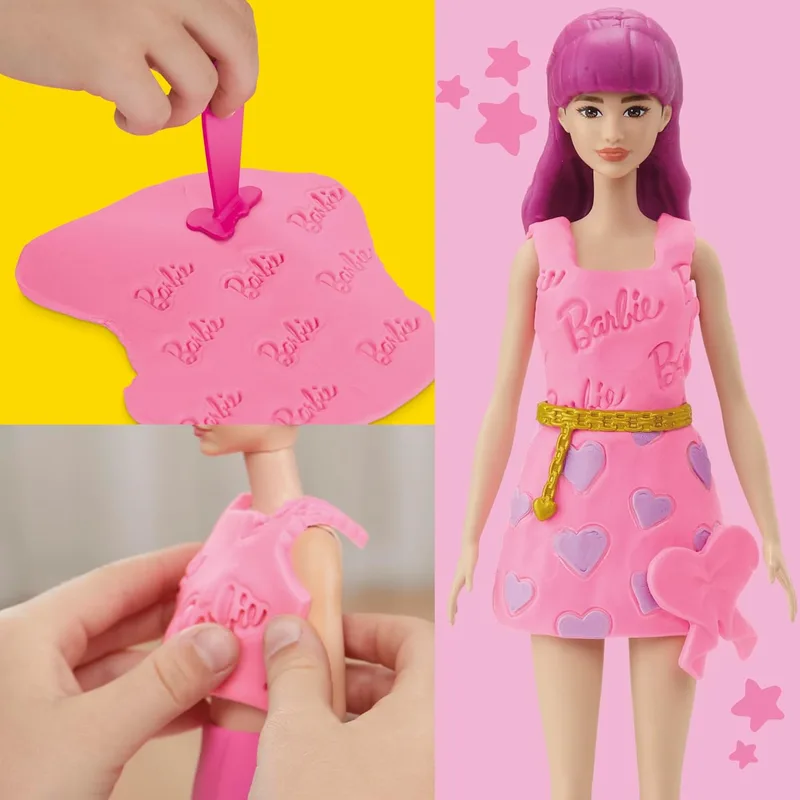 פליידו בובת ברבי אביזרי אופנה לבבות ושיער - Play-Doh