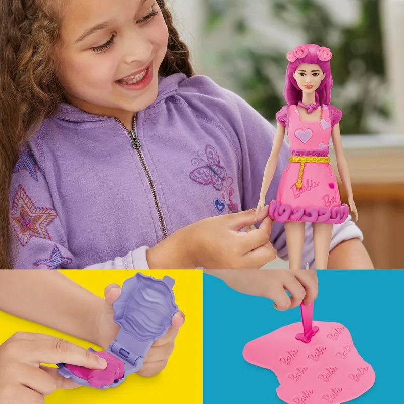 פליידו בובת ברבי אביזרי אופנה לבבות ושיער - Play-Doh