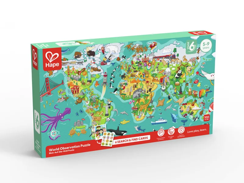 פאזל מפת עולם - HAPE