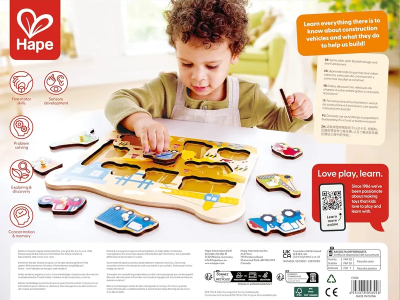 פאזל צורות כלי תחבורה בנייה - Hape