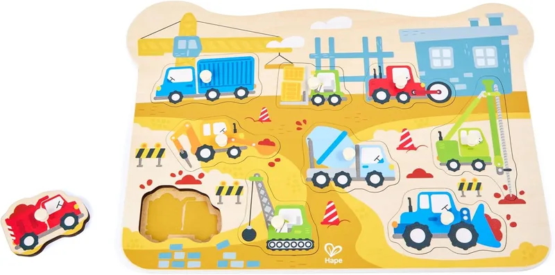פאזל צורות כלי תחבורה בנייה - Hape