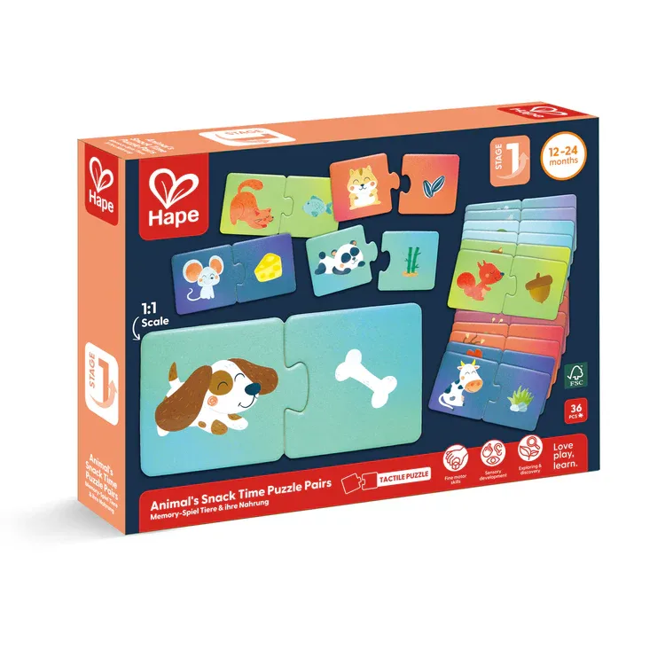 פאזל התאמת חיות ומאכלים - Hape