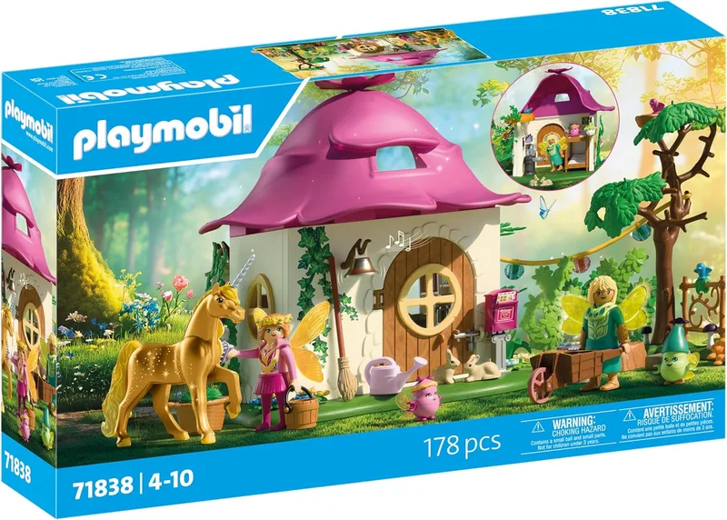 פליימוביל בית פיות נעים עם חד קרן זהוב 71838 - Playmobil