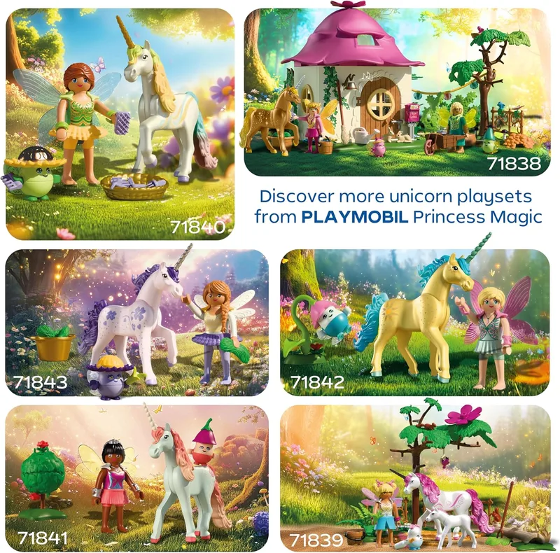 פליימוביל בית פיות נעים עם חד קרן זהוב 71838 - Playmobil