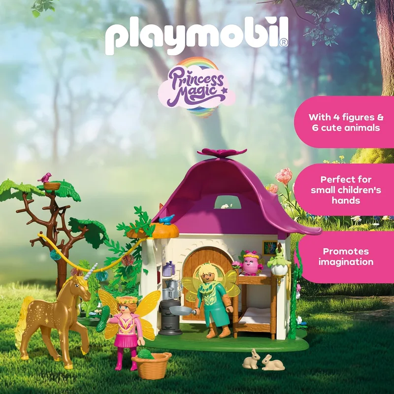 פליימוביל בית פיות נעים עם חד קרן זהוב 71838 - Playmobil