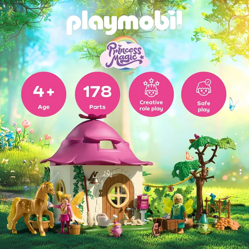 פליימוביל בית פיות נעים עם חד קרן זהוב 71838 - Playmobil
