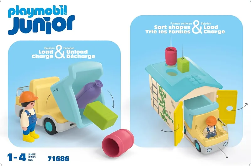 פליימוביל ג';וניור משאית בנייה עם מוסך 71686 - Playmobil