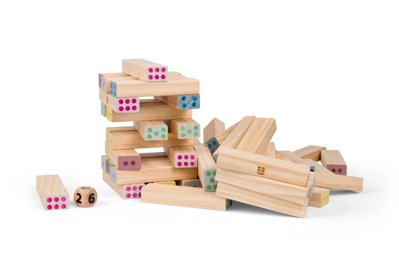 משחק ג’ינגה קוביות עץ מספרים - BS Toys