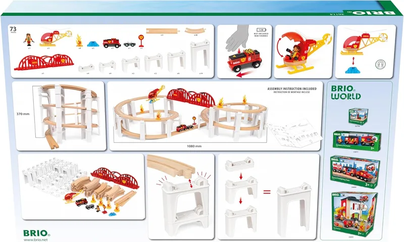 בריו סט מסילות מגה ספירלה עם רכבת ומסוק 36114 - Brio