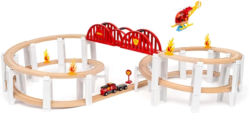 בריו סט מסילות מגה ספירלה עם רכבת ומסוק 36114 - Brio