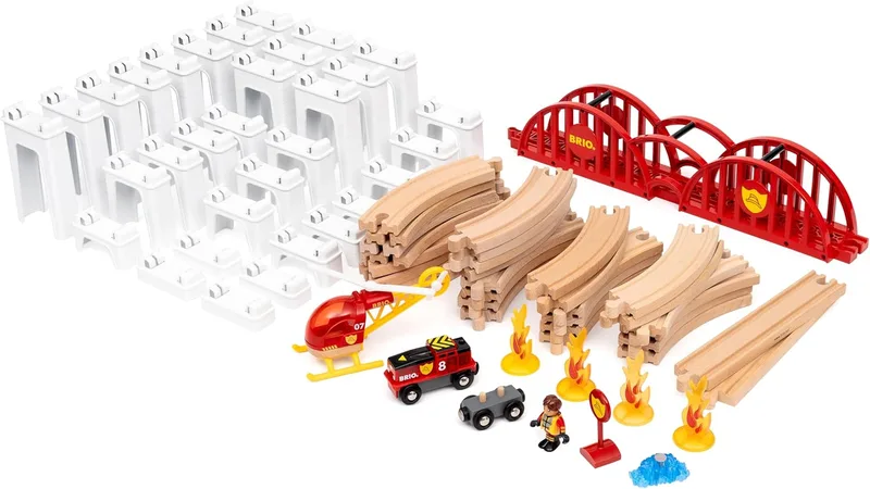 בריו סט מסילות מגה ספירלה עם רכבת ומסוק 36114 - Brio