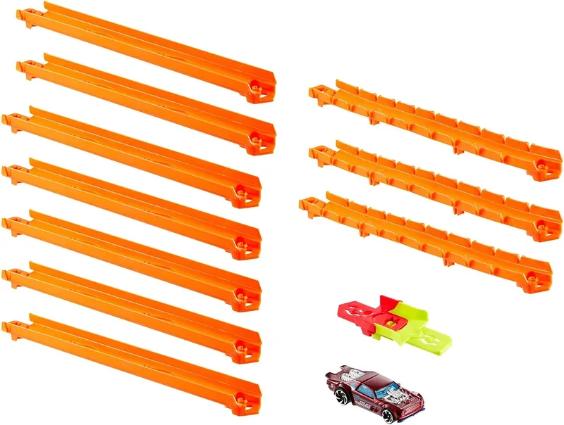 הוט ווילס מסלולים ומחברים מארז כולל מכונית - Hot Wheels