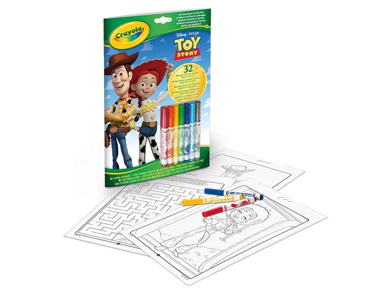 קריולה - 32 דפי צביעה ויצירה צעצוע של סיפור כולל 7 טושים רחיצים - Crayola