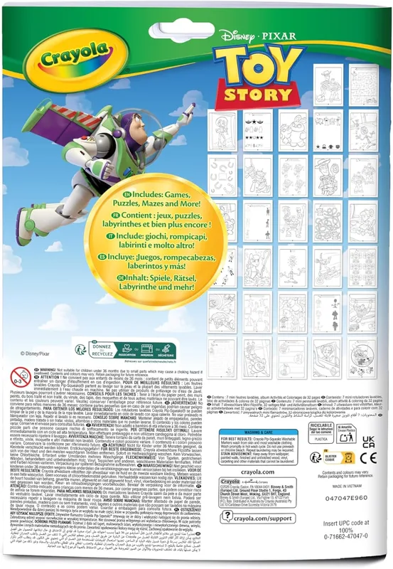 קריולה - 32 דפי צביעה ויצירה צעצוע של סיפור כולל 7 טושים רחיצים - Crayola