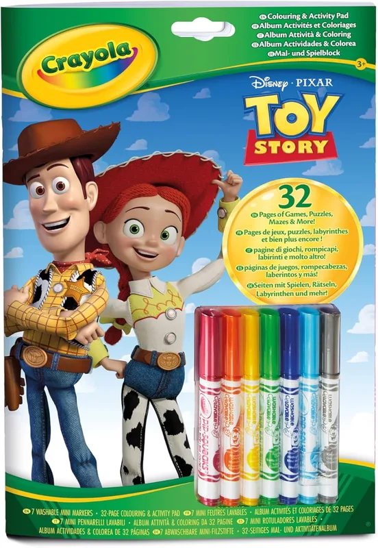 קריולה - 32 דפי צביעה ויצירה צעצוע של סיפור כולל 7 טושים רחיצים - Crayola