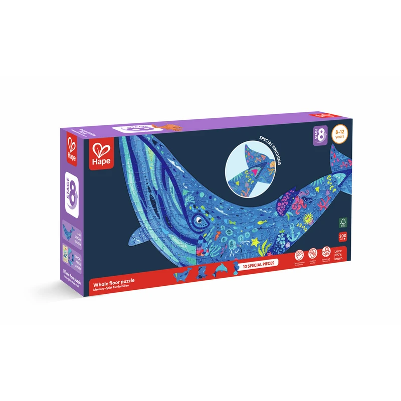 פאזל רצפה נוצץ - לוויתן סנפיר גדול - Hape