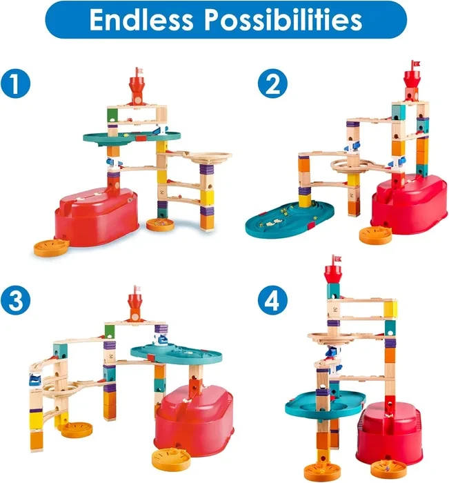 סט בניית מסלולי גולות בדלי אחסון - Hape