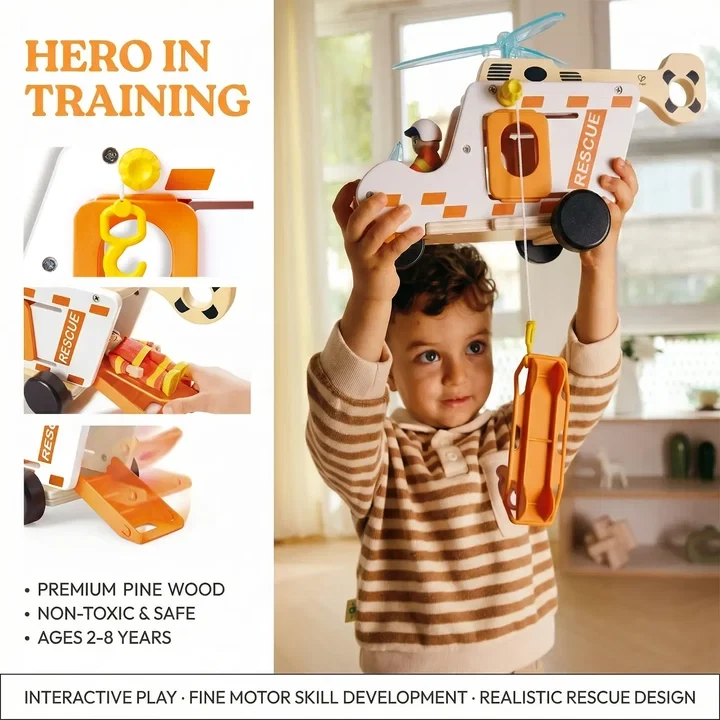 סט הליקופטר חילוץ - Hape
