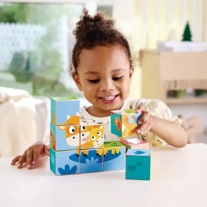 פאזל קוביות חיות חווה - Hape