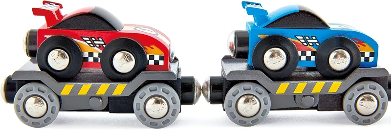 רכבת להובלת מכוניות מירוץ עם קרונות - Hape