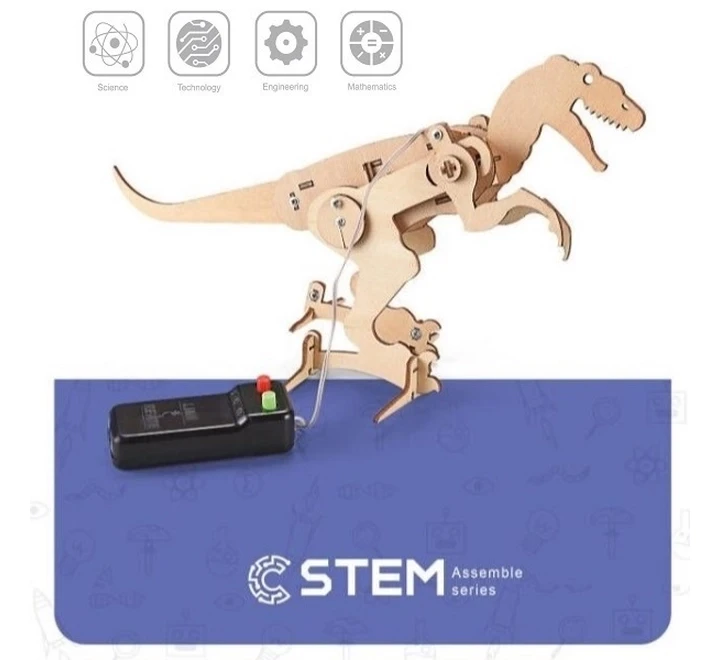 ערכת הרכבה ממונעת מעץ - טי רקס - STEM Assemble