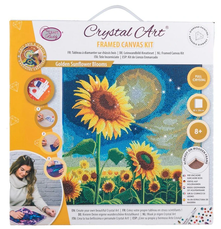 אומנות קריסטל - קנבס 30×30 - כדורים פורחים - Craft Buddy