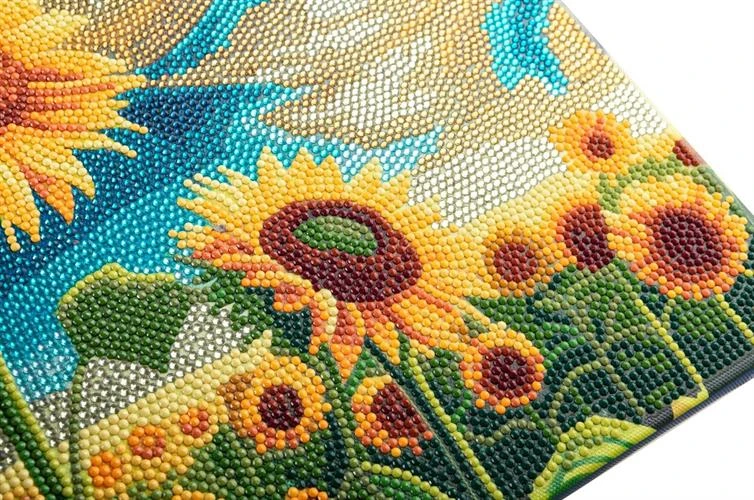 אומנות קריסטל - קנבס 30×30 - כדורים פורחים - Craft Buddy
