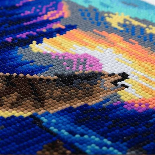 אומנות קריסטל - קנבס 30×30 - זאב מילל - Craft Buddy