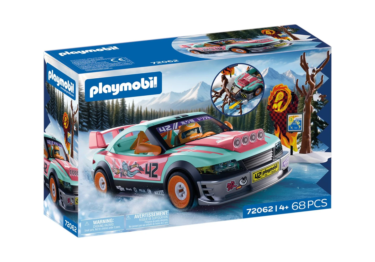 פליימוביל מכונית מרוץ שטח עם מכשולי שלג 72062 - Playmobil